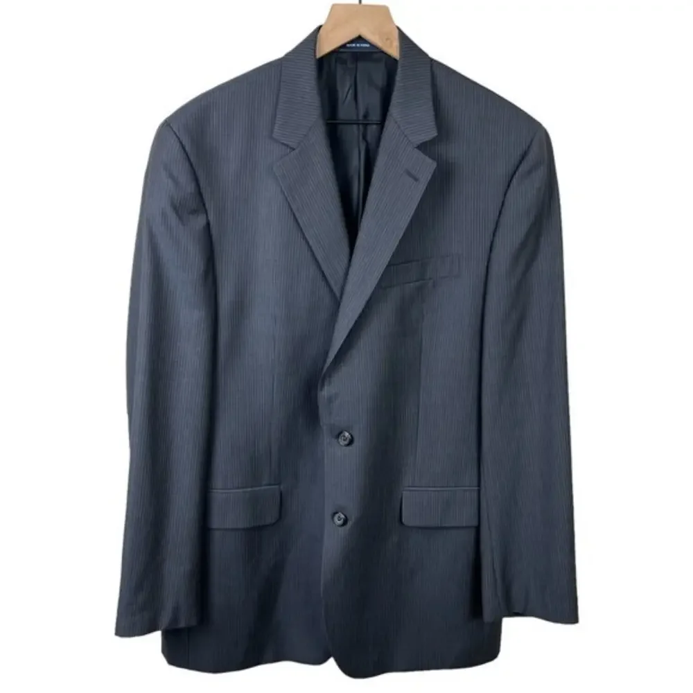 Ralph Ralph Lauren Mens Gray Pinstripe Wool 2 Button Single Vent Suit Jacket 41L